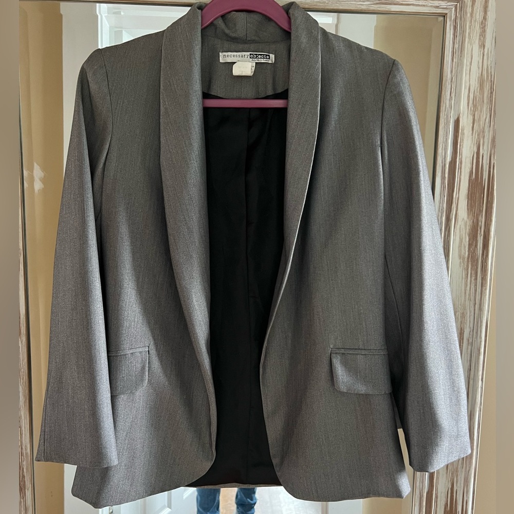 Necessary Objects Grey Boyfriend Blazer
